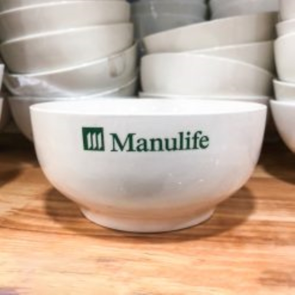 Chén sứ in logo Manulife